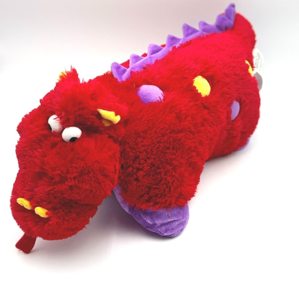 PILLOW PETS Pee-Wees 11" Fiery Red Purple Dragon Stuffed Animal Toy Cuddle Plush